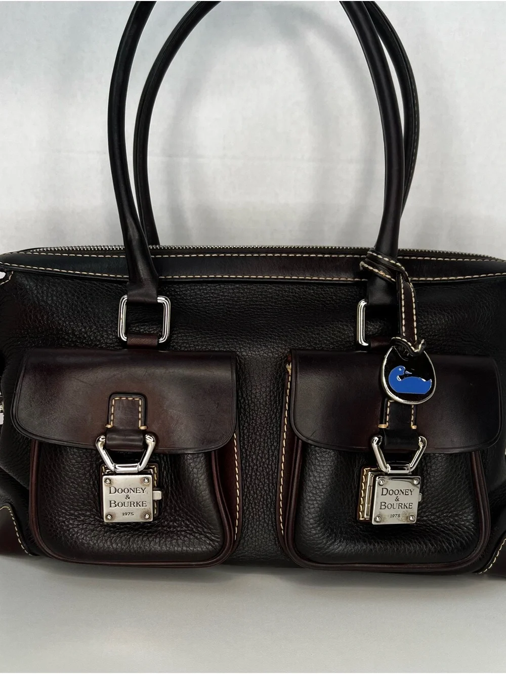 Dooney & Bourke Florentine Leather Front Pocket Satchel – T’Moro Brown – Medium